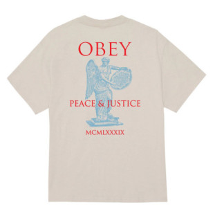 Camiseta Obey: Obey Peace And Justice Statue (Silver Gry)