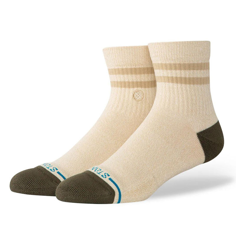 Calcetines Stance: Marled Stripe Quarter (Ivory)