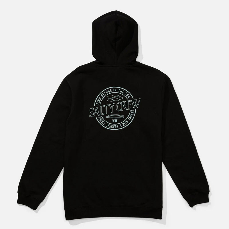 Sudadera Salty Crew: Skewed Zip Fleece (Black)