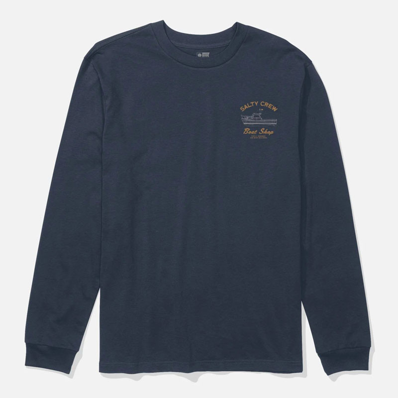 Camiseta Salty Crew: Boat Shop LS Tee (Navy)