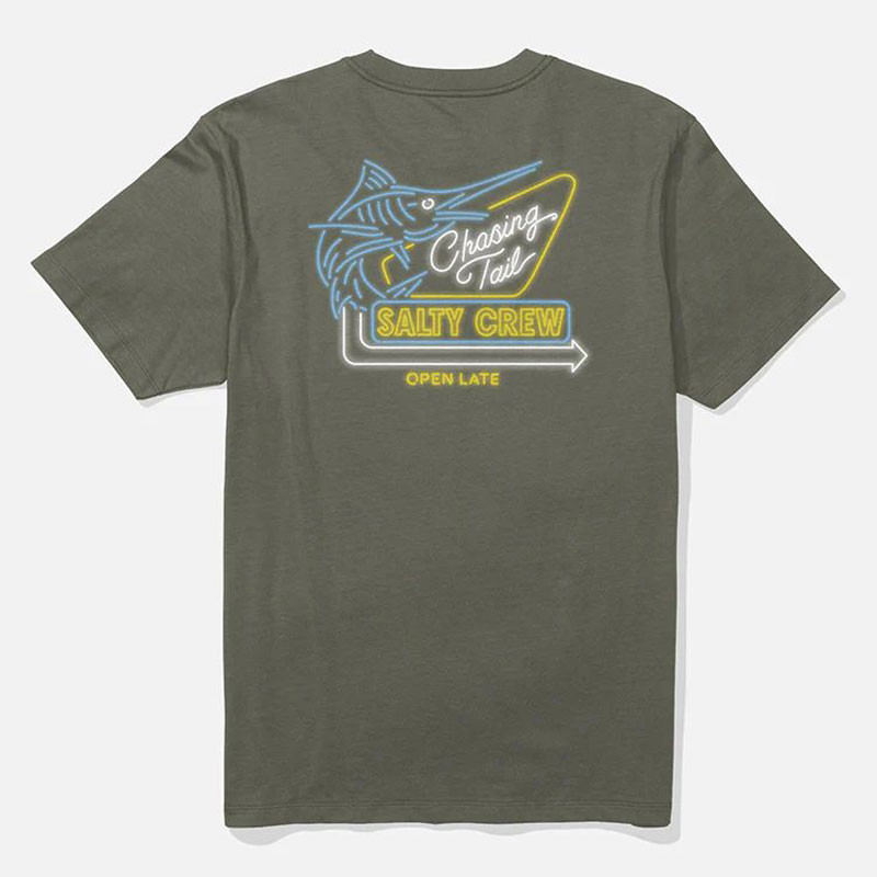 Camiseta Salty Crew: Neon Sign SS Tee (Dusty Olive)