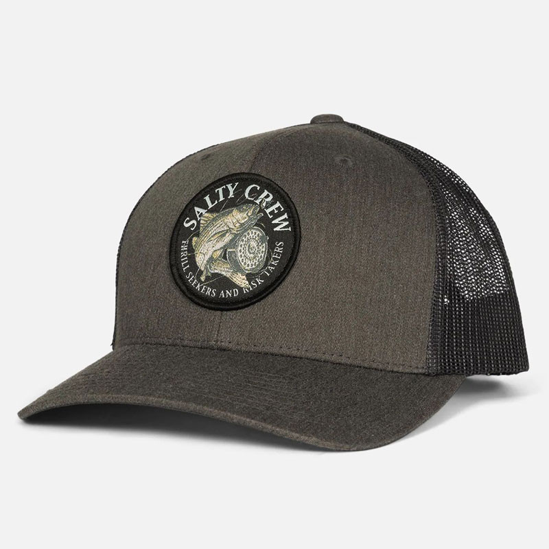 Gorra Salty Crew: Reel Fly Retro Trucker (Dark Heather Grey)