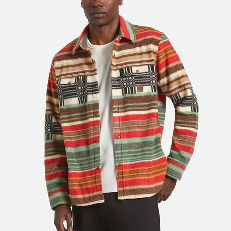 Chaqueta Brixton: Bowery LS Arctic Stretch (Mult Blnkt Strp)