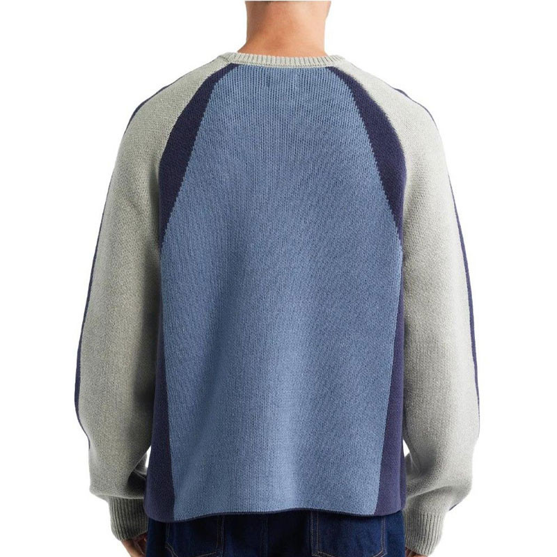 Jersey Obey: Raglan Crew Neck Sweater (Dull Blue Multi)