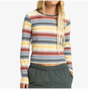 Camiseta Quiksilver: Sunday LS Tee (Rattan Stripe)