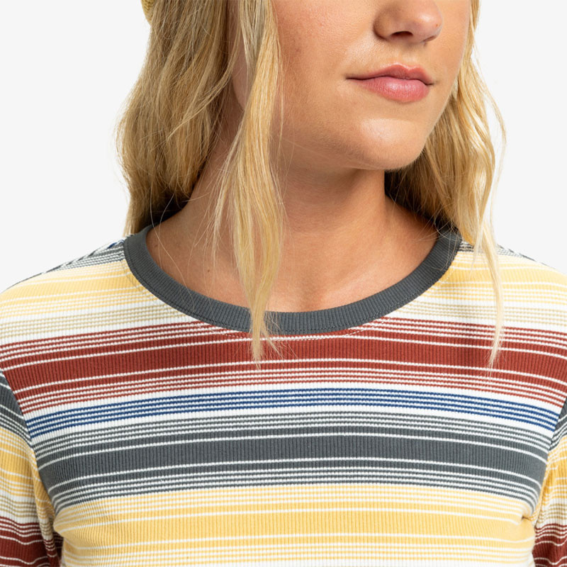 Camiseta Quiksilver: Sunday LS Tee (Rattan Stripe)