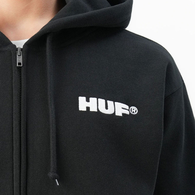 Sudadera HUF: All Caps FZ Hoodie (Black)