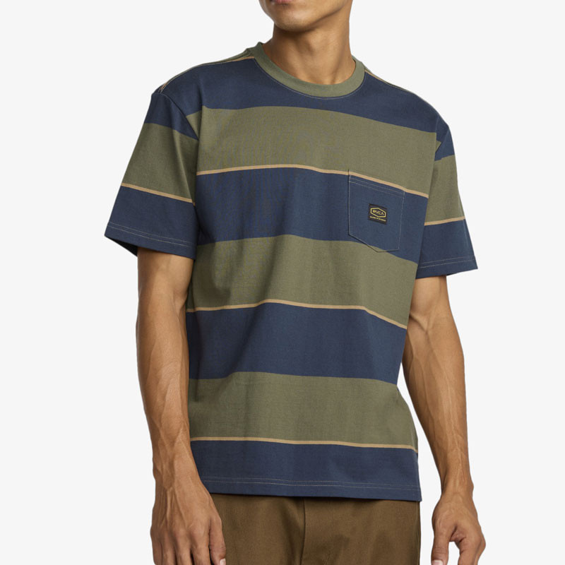 Camiseta RVCA: Dayshift Stripe (Moody Blue)