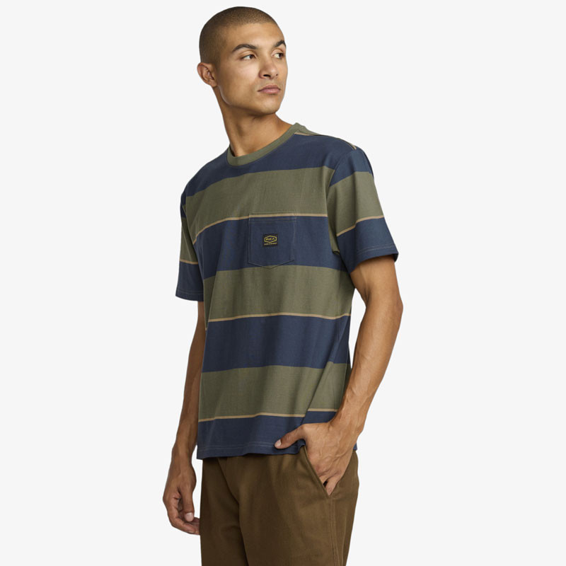 Camiseta RVCA: Dayshift Stripe (Moody Blue)