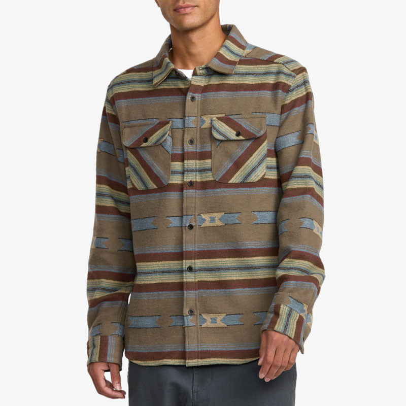 Camisa RVCA: Dayshift Blanket (Mushroom)