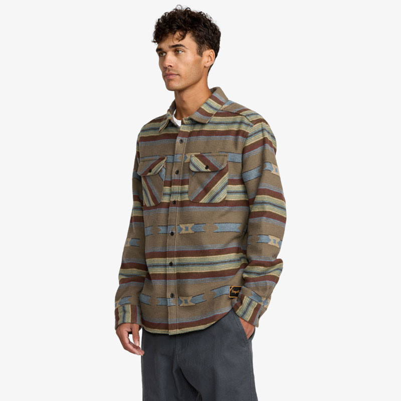 Camisa RVCA: Dayshift Blanket (Mushroom)