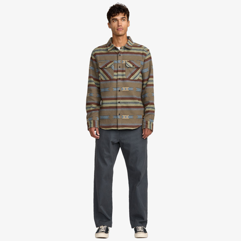 Camisa RVCA: Dayshift Blanket (Mushroom)