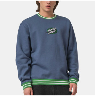 Sudadera Santa Cruz: Global Oval Dot Front Crew (Heritage Blue)