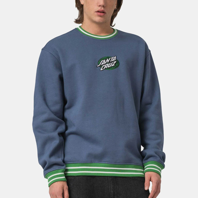 Sudadera Santa Cruz: Global Oval Dot Front Crew (Heritage Blue)