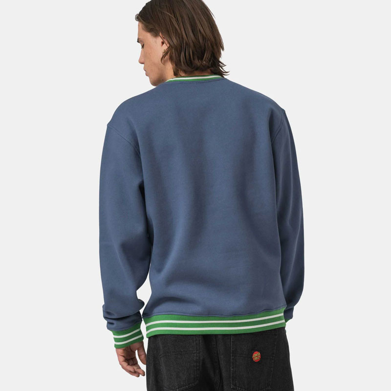 Sudadera Santa Cruz: Global Oval Dot Front Crew (Heritage Blue)