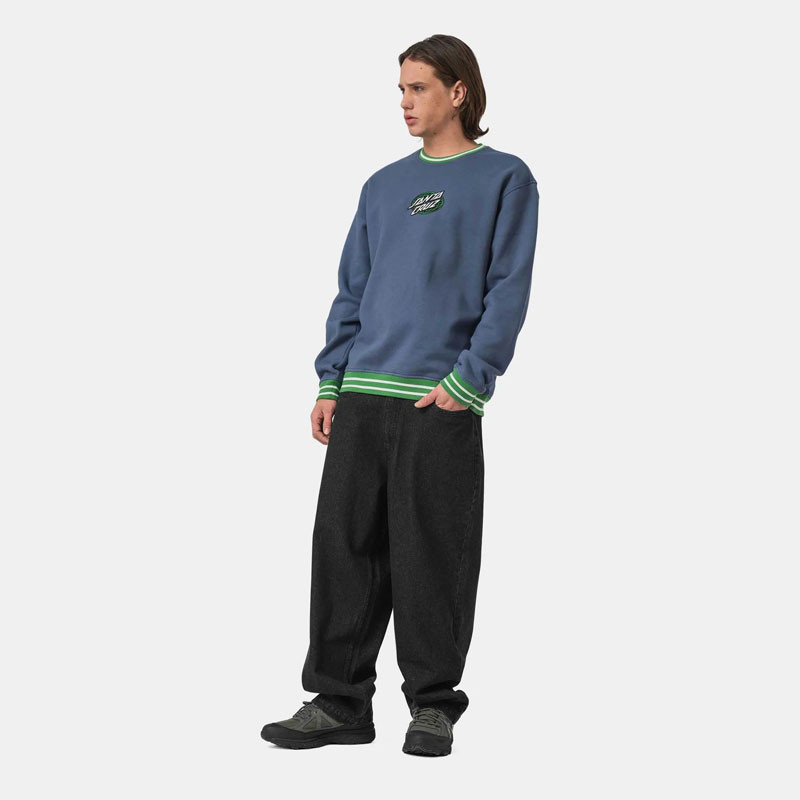 Sudadera Santa Cruz: Global Oval Dot Front Crew (Heritage Blue)