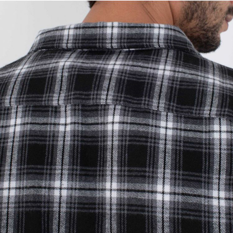 Camisa Hurley: Axe Knit Flannel Shirt (Black)