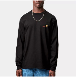Camiseta Carhartt WIP: LS American Script T Shirt (Black)