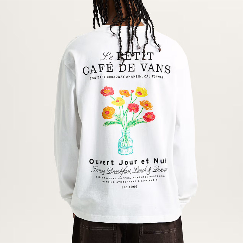 Camiseta Vans: Cafe Vans LS (White)