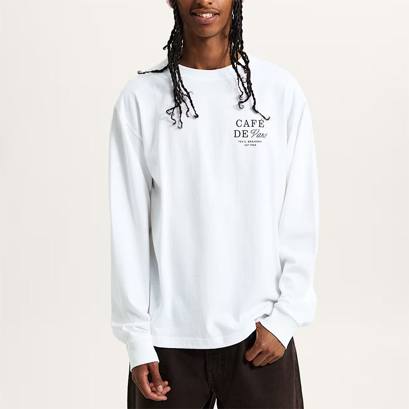 Camiseta Vans: Cafe Vans LS (White)