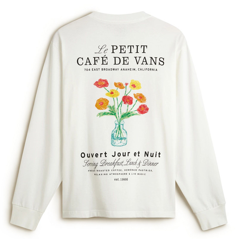 Camiseta Vans: Cafe Vans LS (White)