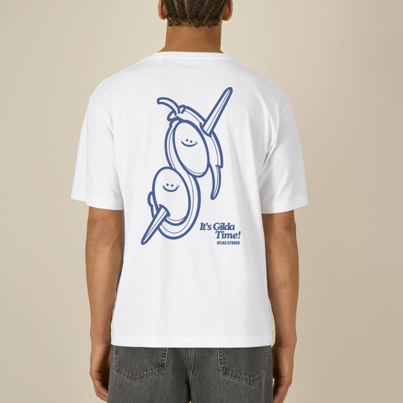 Camiseta Atlas: Gilda Boxy Tee (White Blue)