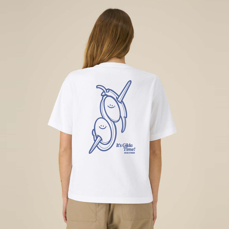 Camiseta Atlas: Gilda Boxy Tee (White Blue)