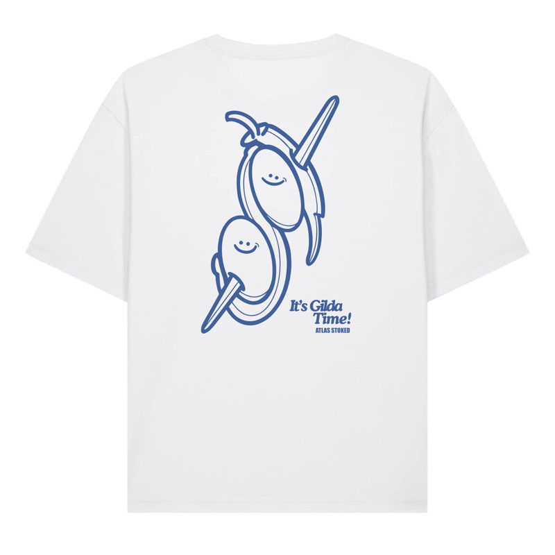 Camiseta Atlas: Gilda Boxy Tee (White Blue)
