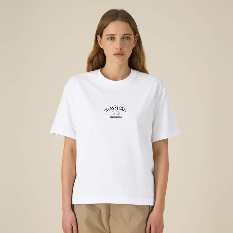 Camiseta Atlas: The Earth Boxy Tee (White Black)