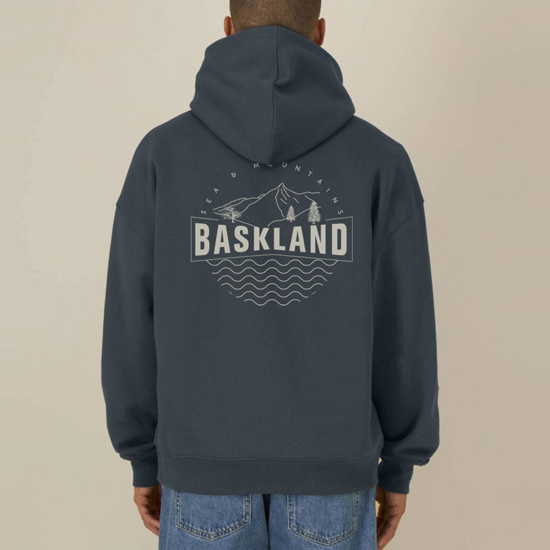 Sudadera Atlas: Baskland Boxy Hood (Indian Ink Grey Stone)