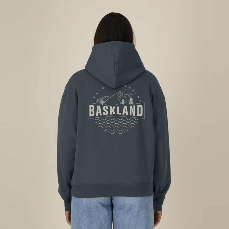 Sudadera Atlas: Baskland Boxy Hood (Indian Ink Grey Stone)