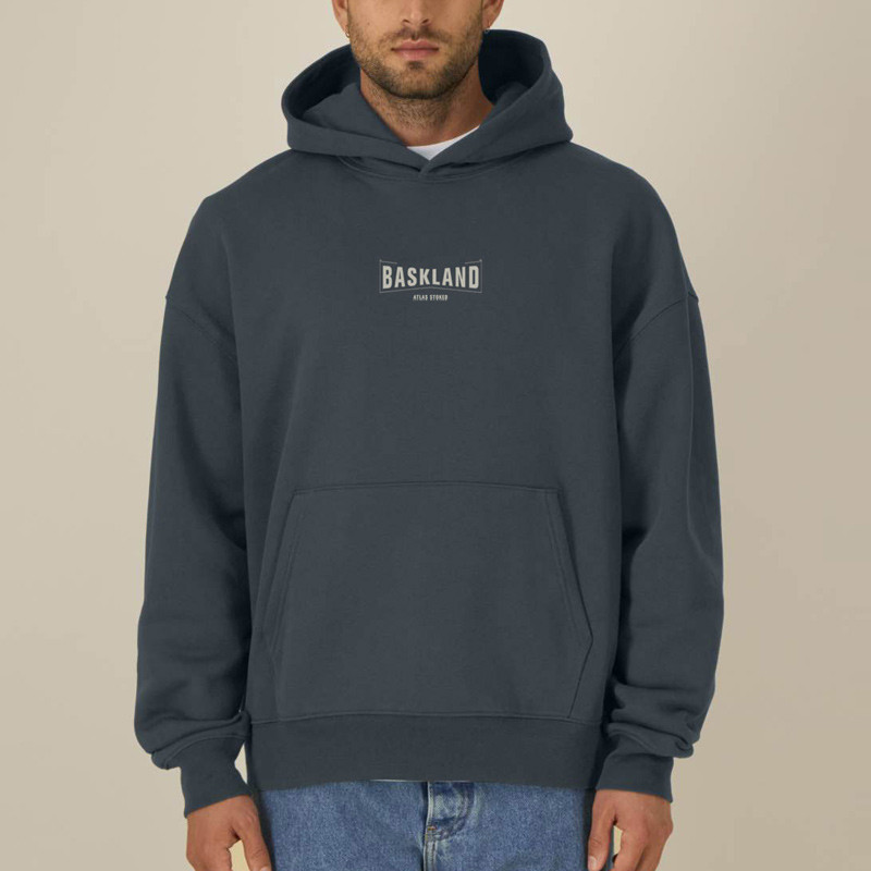 Sudadera Atlas: Baskland Boxy Hood (Indian Ink Grey Stone)
