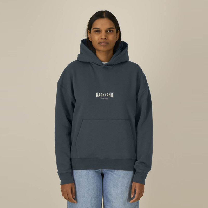 Sudadera Atlas: Baskland Boxy Hood (Indian Ink Grey Stone)