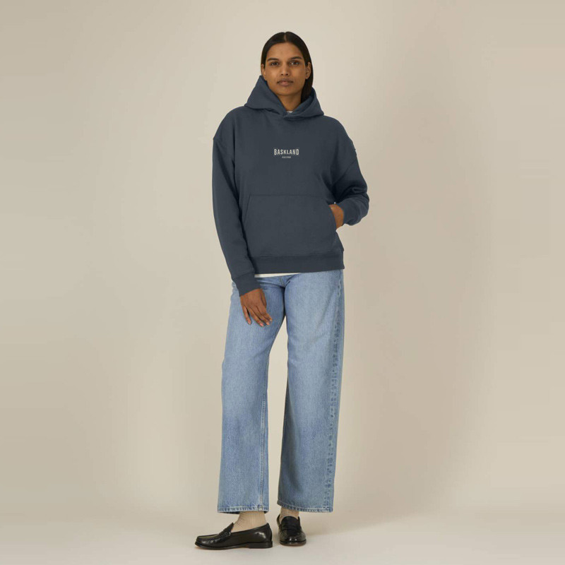 Sudadera Atlas: Baskland Boxy Hood (Indian Ink Grey Stone)