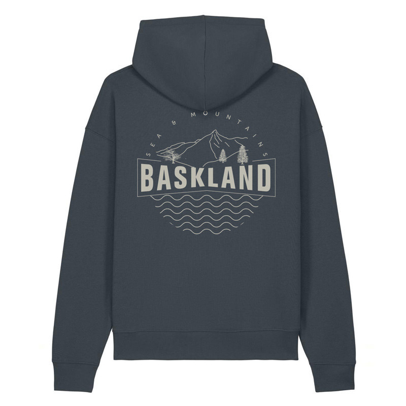 Sudadera Atlas: Baskland Boxy Hood (Indian Ink Grey Stone)