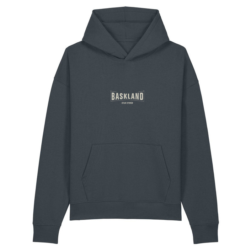 Sudadera Atlas: Baskland Boxy Hood (Indian Ink Grey Stone)