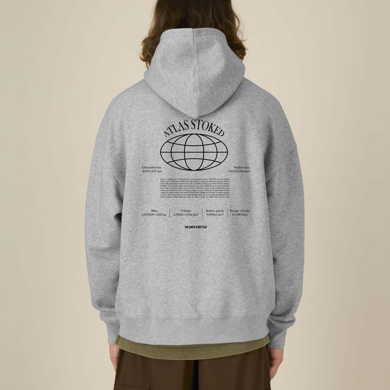 Sudadera Atlas: The Earth Boxy Hood (Heather Grey Black)