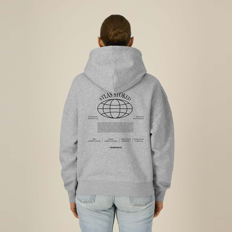 Sudadera Atlas: The Earth Boxy Hood (Heather Grey Black)