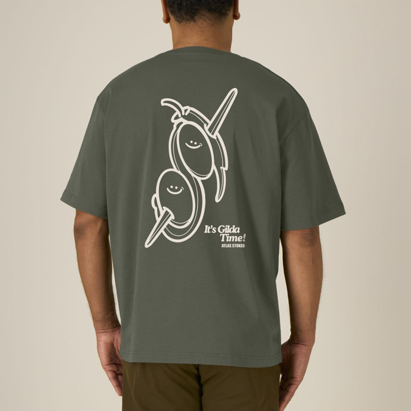 Camiseta Atlas: Gilda Boxy Tee (Khaki Off White)