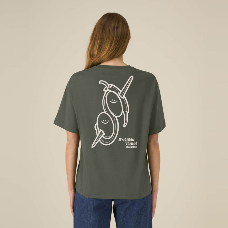 Camiseta Atlas: Gilda Boxy Tee (Khaki Off White)