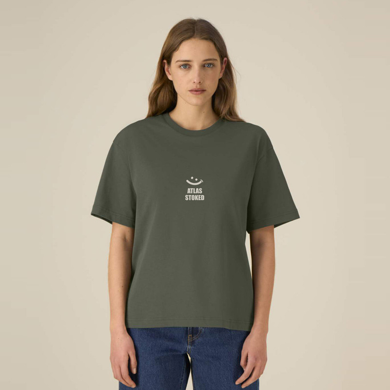 Camiseta Atlas: Gilda Boxy Tee (Khaki Off White)