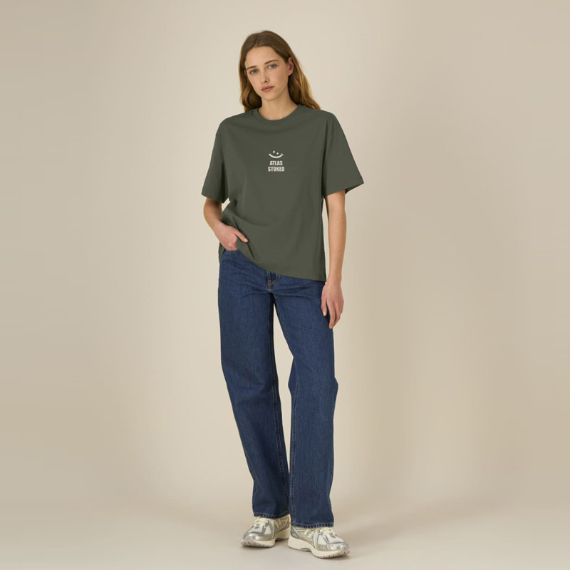 Camiseta Atlas: Gilda Boxy Tee (Khaki Off White)