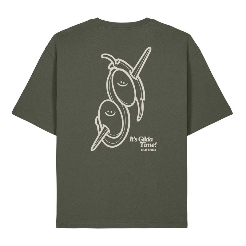 Camiseta Atlas: Gilda Boxy Tee (Khaki Off White)