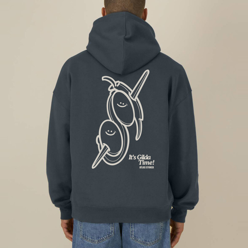 Sudadera Atlas: Gilda Boxy Hood (Indian Ink Grey Off Wht)