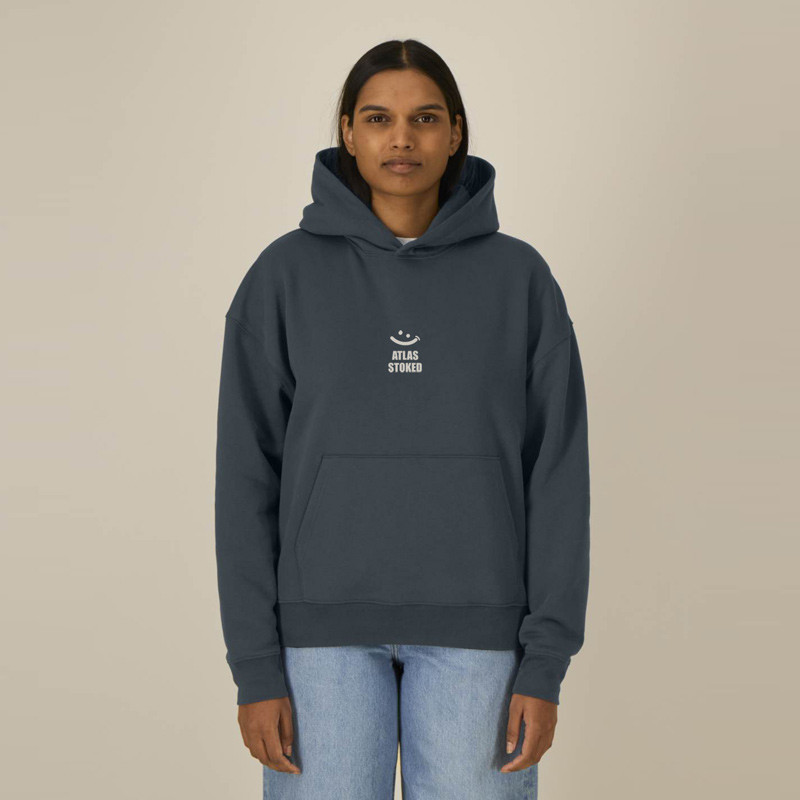 Sudadera Atlas: Gilda Boxy Hood (Indian Ink Grey Off Wht)