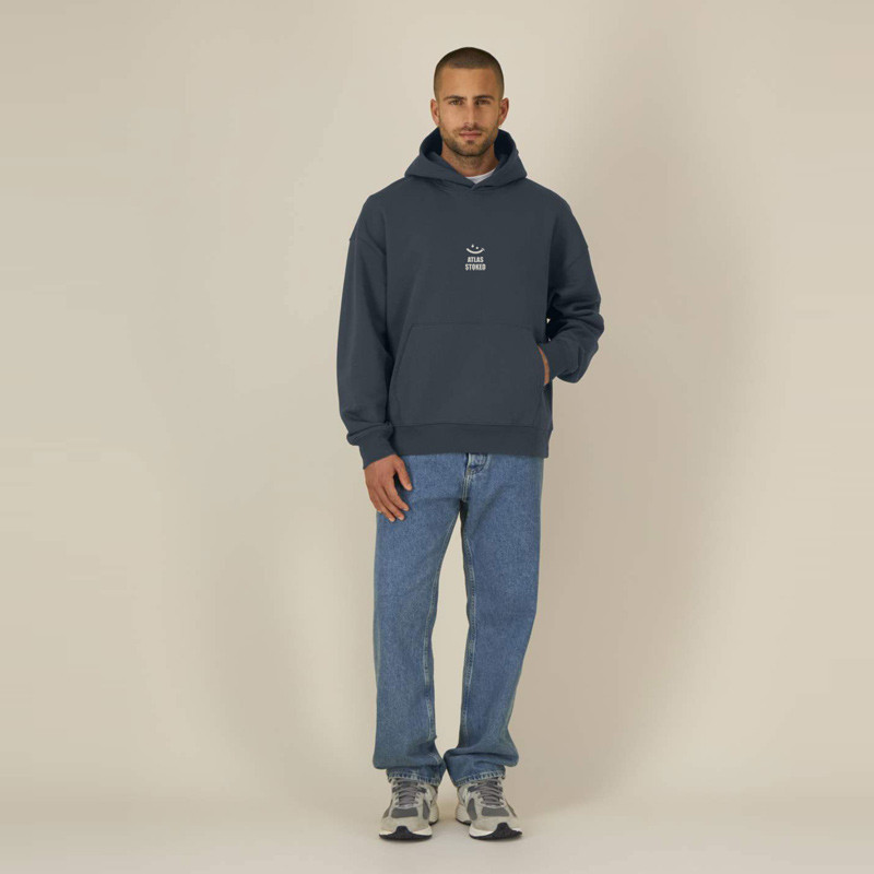 Sudadera Atlas: Gilda Boxy Hood (Indian Ink Grey Off Wht)