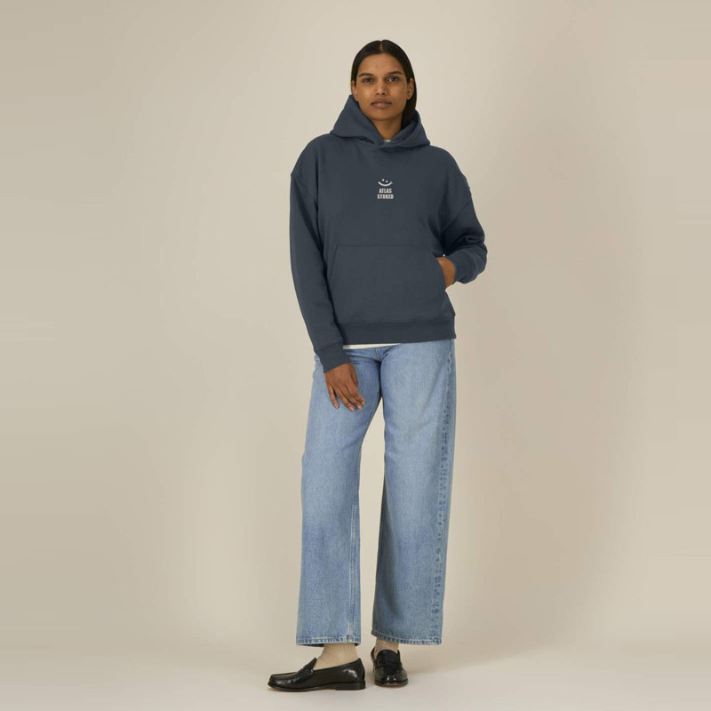 Sudadera Atlas: Gilda Boxy Hood (Indian Ink Grey Off Wht)