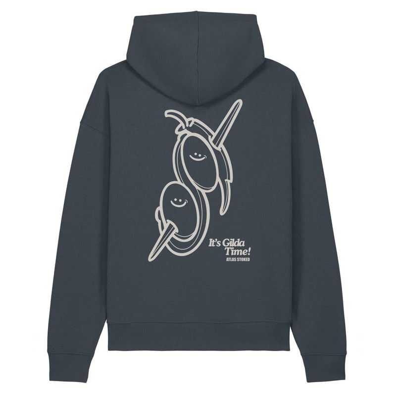 Sudadera Atlas: Gilda Boxy Hood (Indian Ink Grey Off Wht)