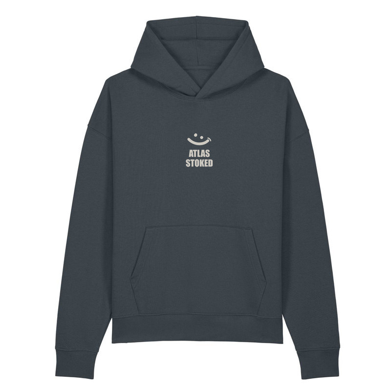 Sudadera Atlas: Gilda Boxy Hood (Indian Ink Grey Off Wht)