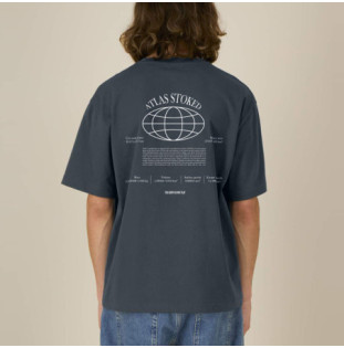 Camiseta Atlas: The Earth Boxy Tee (Indian Ink Grey White)